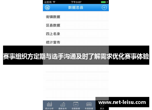 赛事组织方定期与选手沟通及时了解需求优化赛事体验